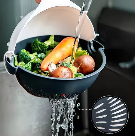 Colador Doble Capa con Canasta Giratoria 360°